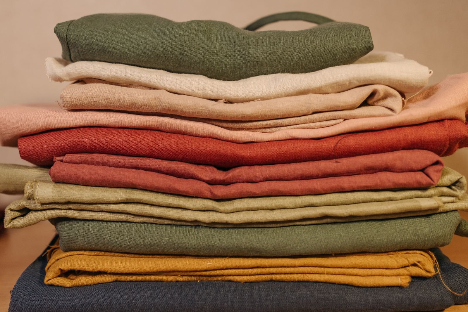 Neatly folded fabrics