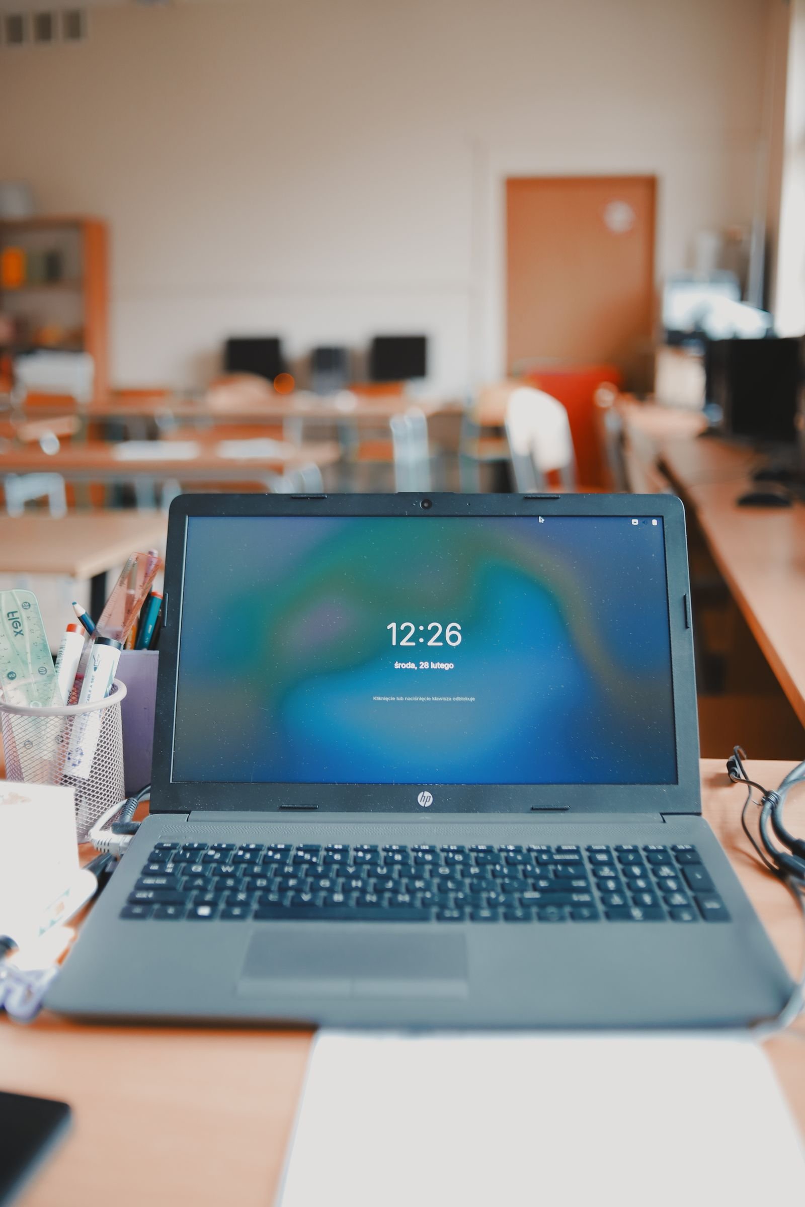 Laptop ready for a classroom session